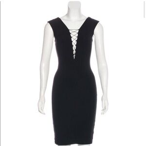 ALEXANDER WANG Women's Black Lace Up Bodycon Dress Size M.